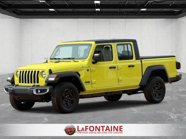 2023 Jeep Gladiator Sport in High Velocity Clearcoat — front three-quarter view