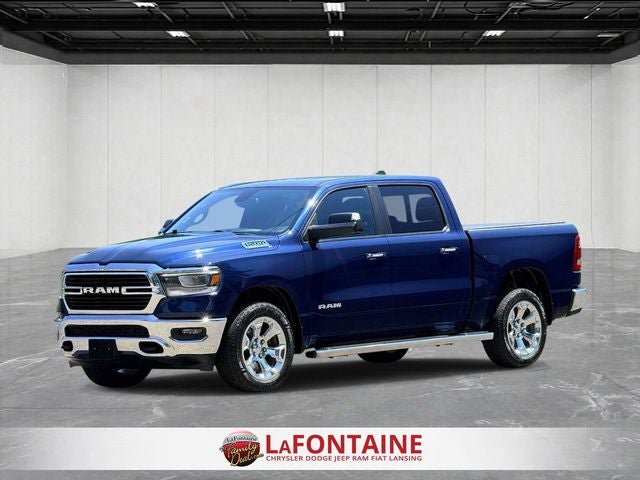 2019 RAM 1500 Big Horn/Lone Star in Patriot Blue Pearlcoat — front three-quarter view