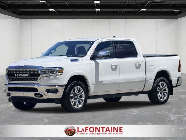 2023 RAM 1500 Limited Crew Cab 4x4 5'7' Box in Bright White Clearcoat — front three-quarter view