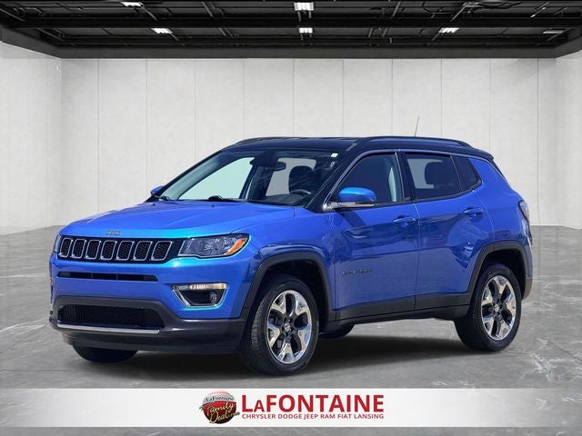 2020 Jeep Compass Limited 4x4 in Laser Blue Pearlcoat — front three-quarter view