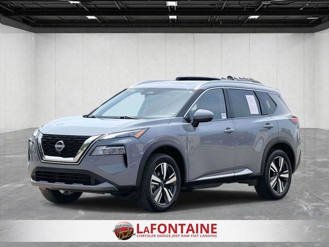 2023 Nissan Rogue SL Intelligent AWD in Boulder Gray — front three-quarter view