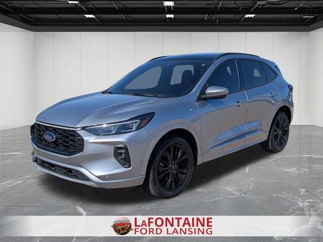 2024 Ford Escape ST-Line Elite in Silver Metallic — front three-quarter view