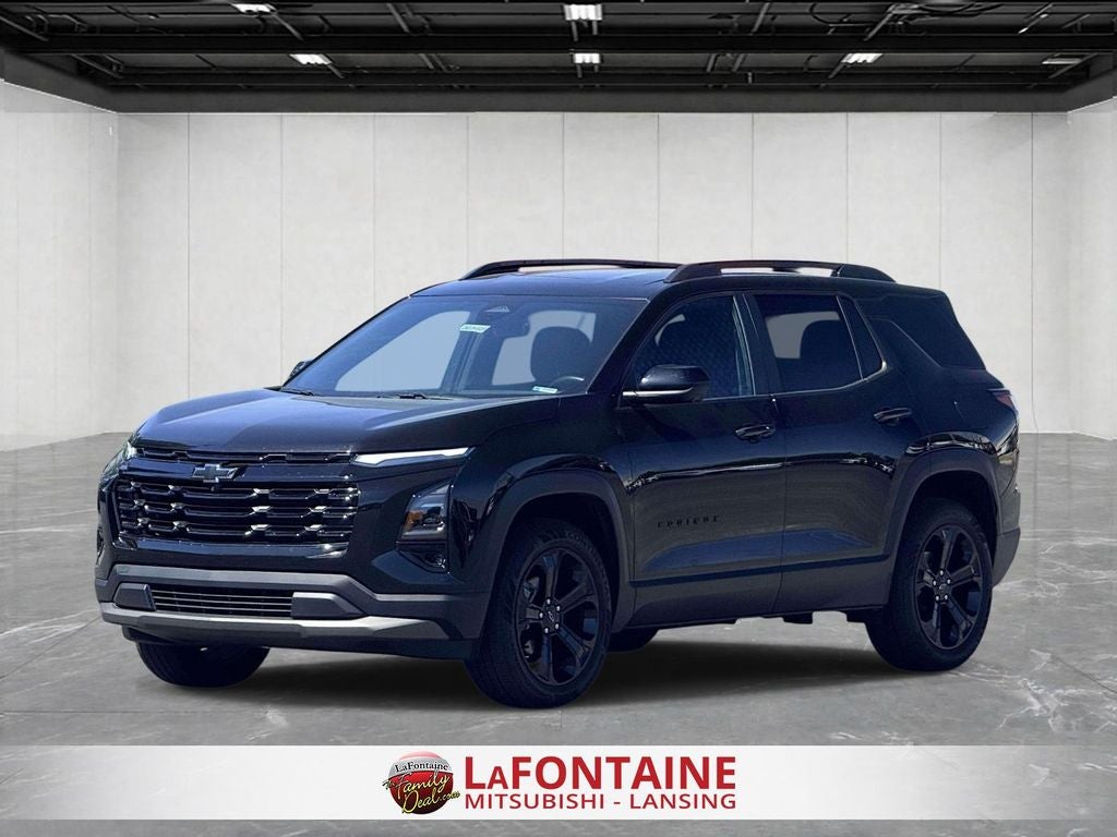 2025 Chevrolet Equinox LT in Black Metallic — front three-quarter view