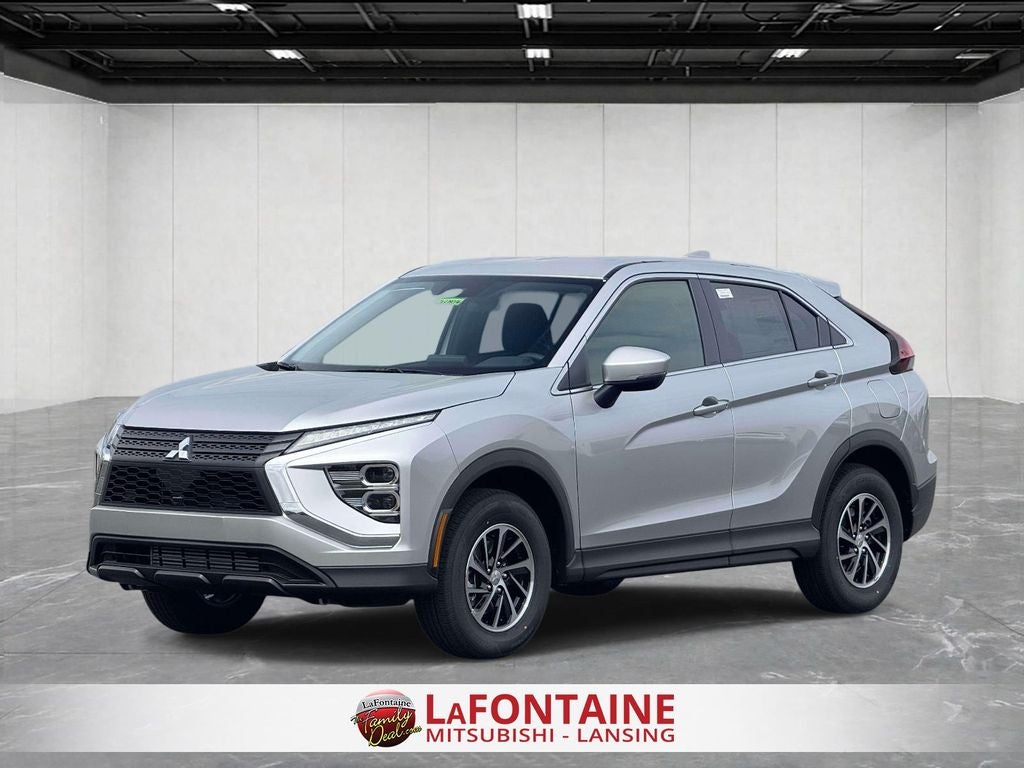 2026 Mitsubishi Eclipse Cross ES in Silver Metallic — front three-quarter view