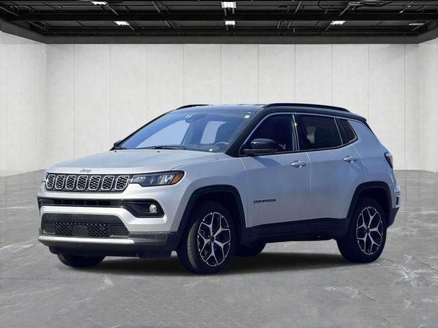 2025 Jeep Compass Limited in Silver — front three-quarter view